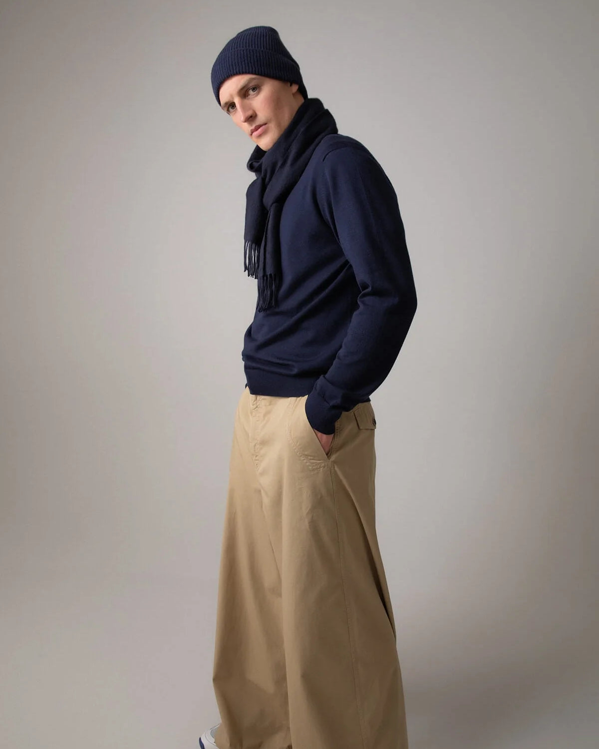 Cashmere Scarf - Navy