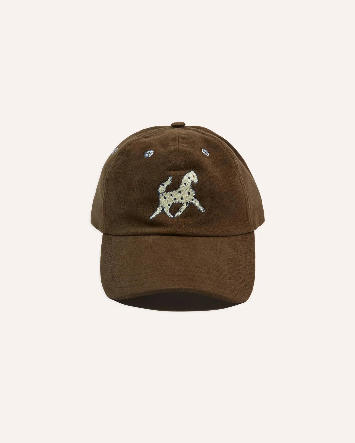 Horse Applique Moleskin Baseball Cap - Brown