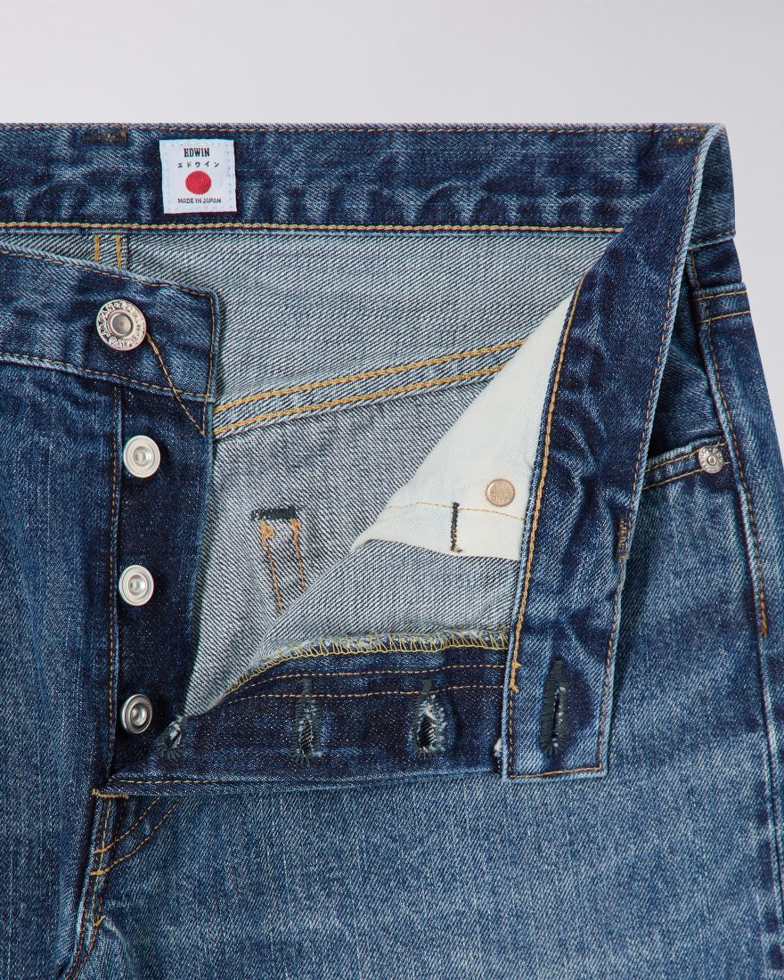 Regular Straight 14oz Kurabo Recycle Denim Red Selvage - Blue Dark Used