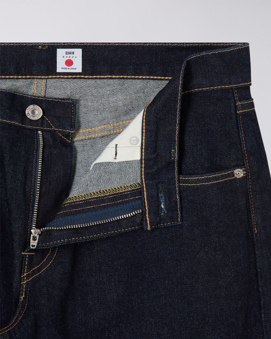 Regular Tapered - Kaihara, Pure Indigo Stretch Denim, 13oz - Blue, rinsed