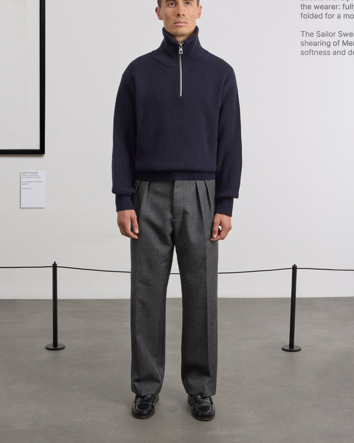 Pantalon French Military - Gabardine de Laine - Anthracite Grey