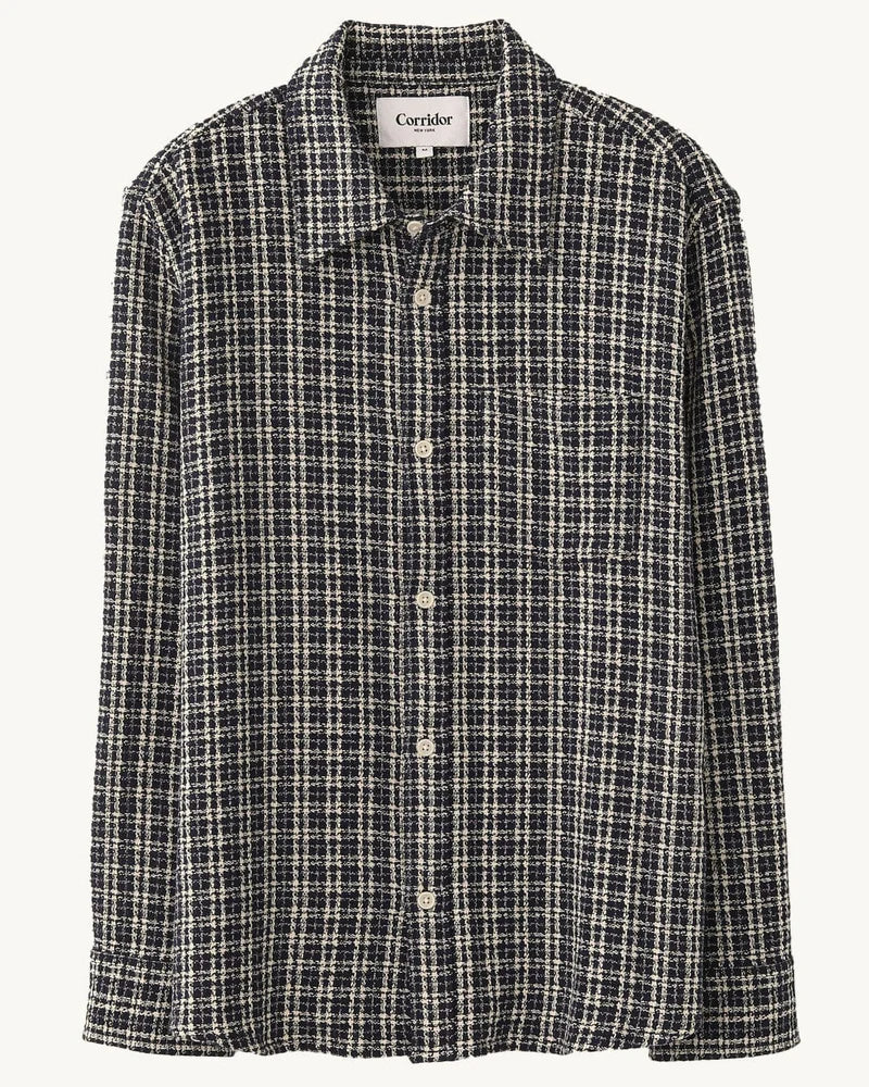 Reverse Tweed Snow Check - Blue