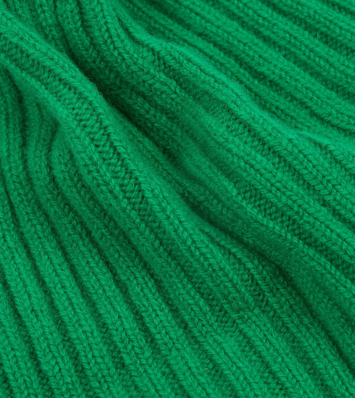 Lambswool Ribbed Knit Beanie - Billiard Green