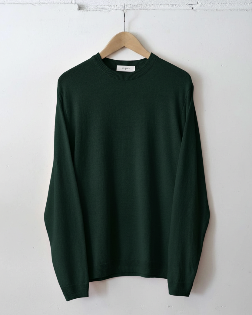 Long Sleeve Knit T-Shirt - Emerald