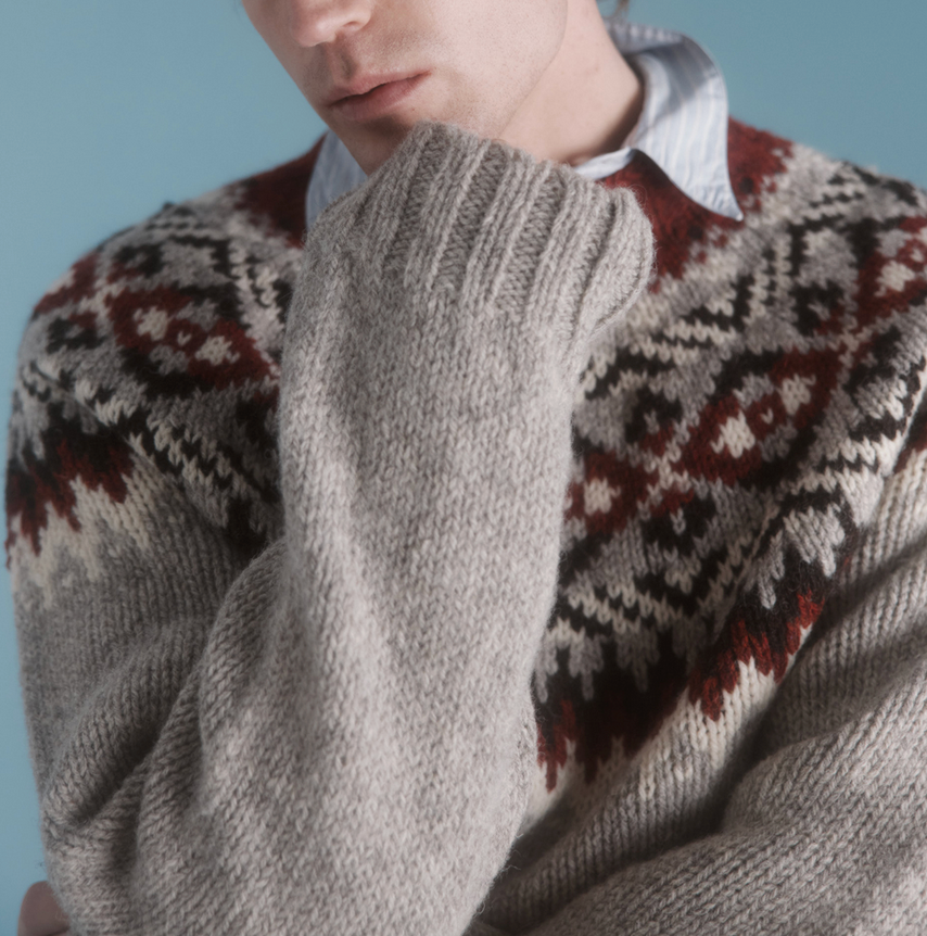 Fairisle Yoke Sweater - Wensleydale