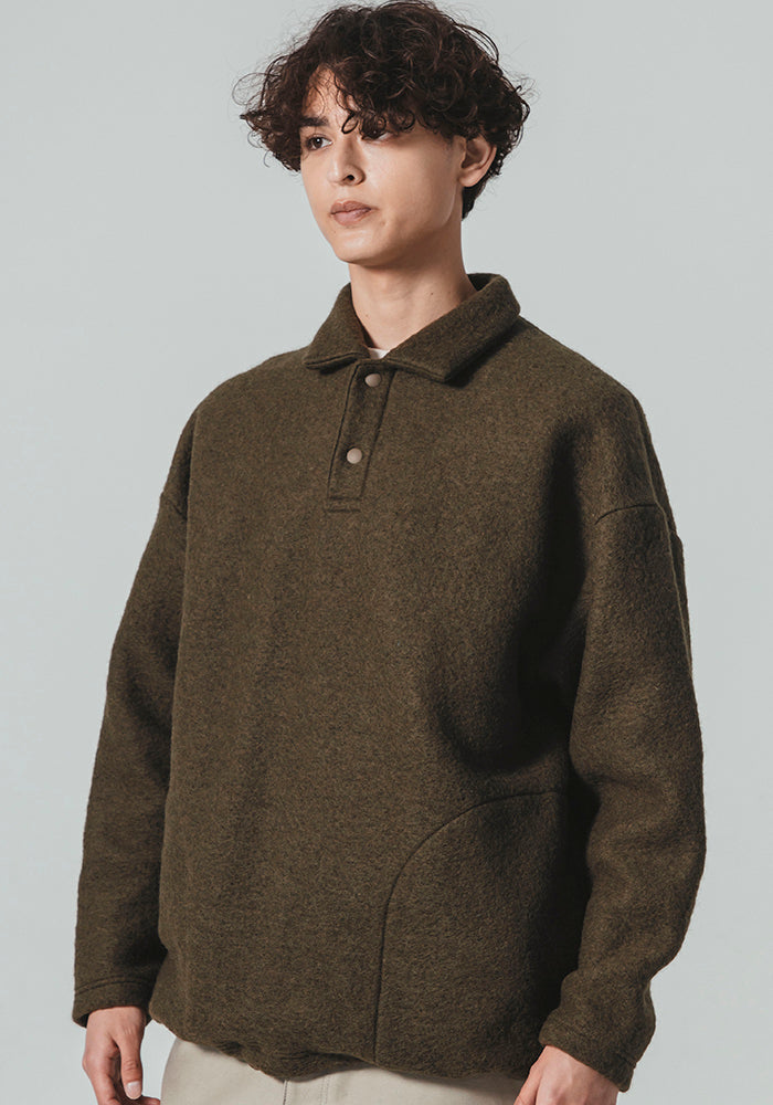 Wool HIMO Polo - Olive