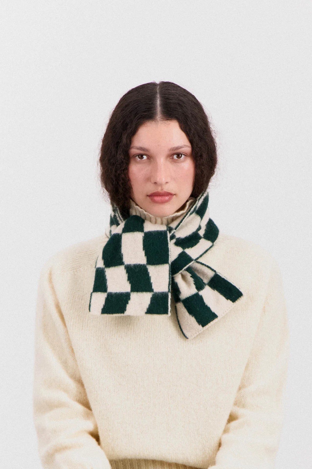 Mini Checkerboard Scarf - Forest
