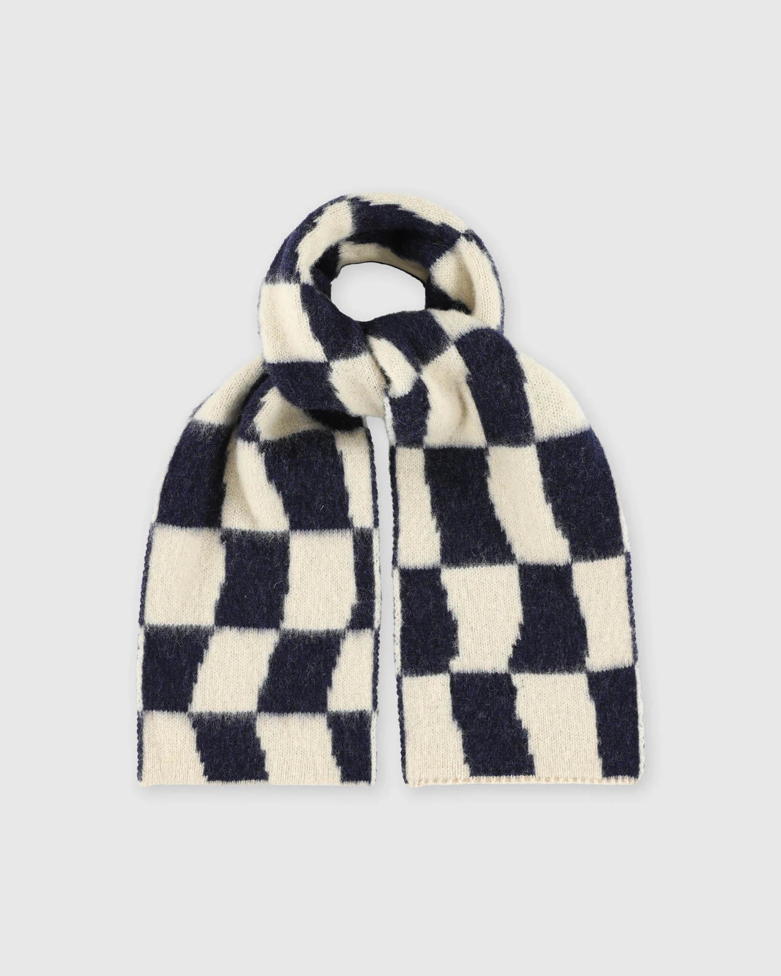 Mini Checkerboard Scarf - Navy