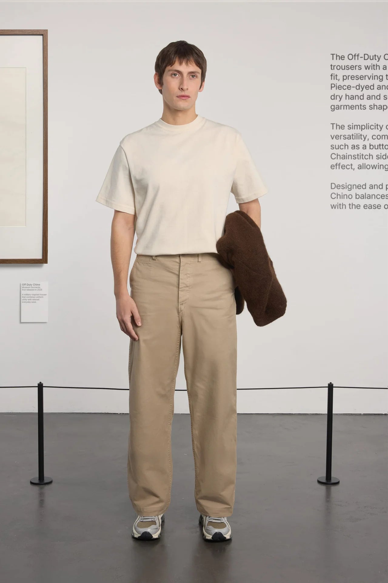 Chino Off-duty - Sergé de Coton Lavé - Beige