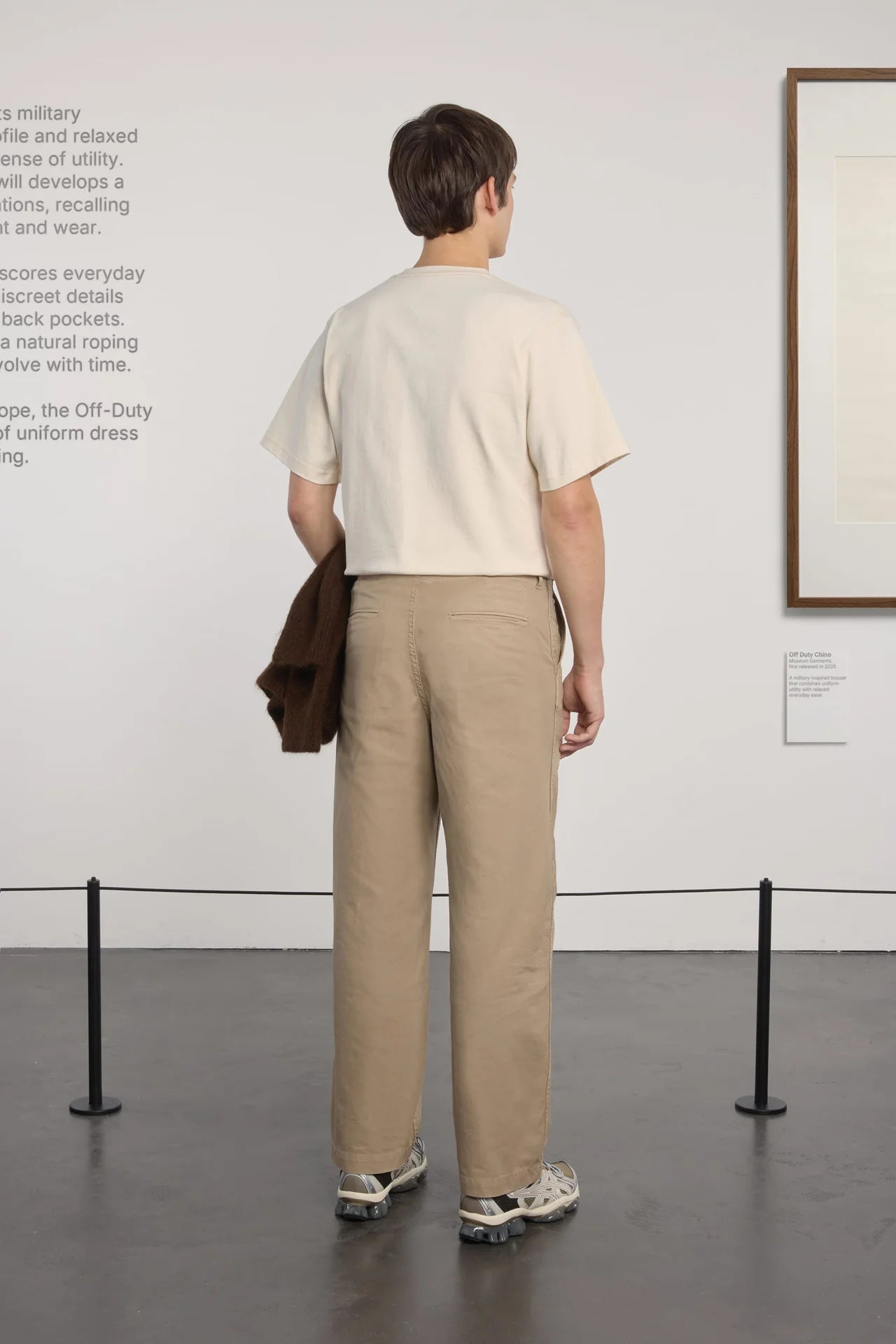 Chino Off-duty - Sergé de Coton Lavé - Beige