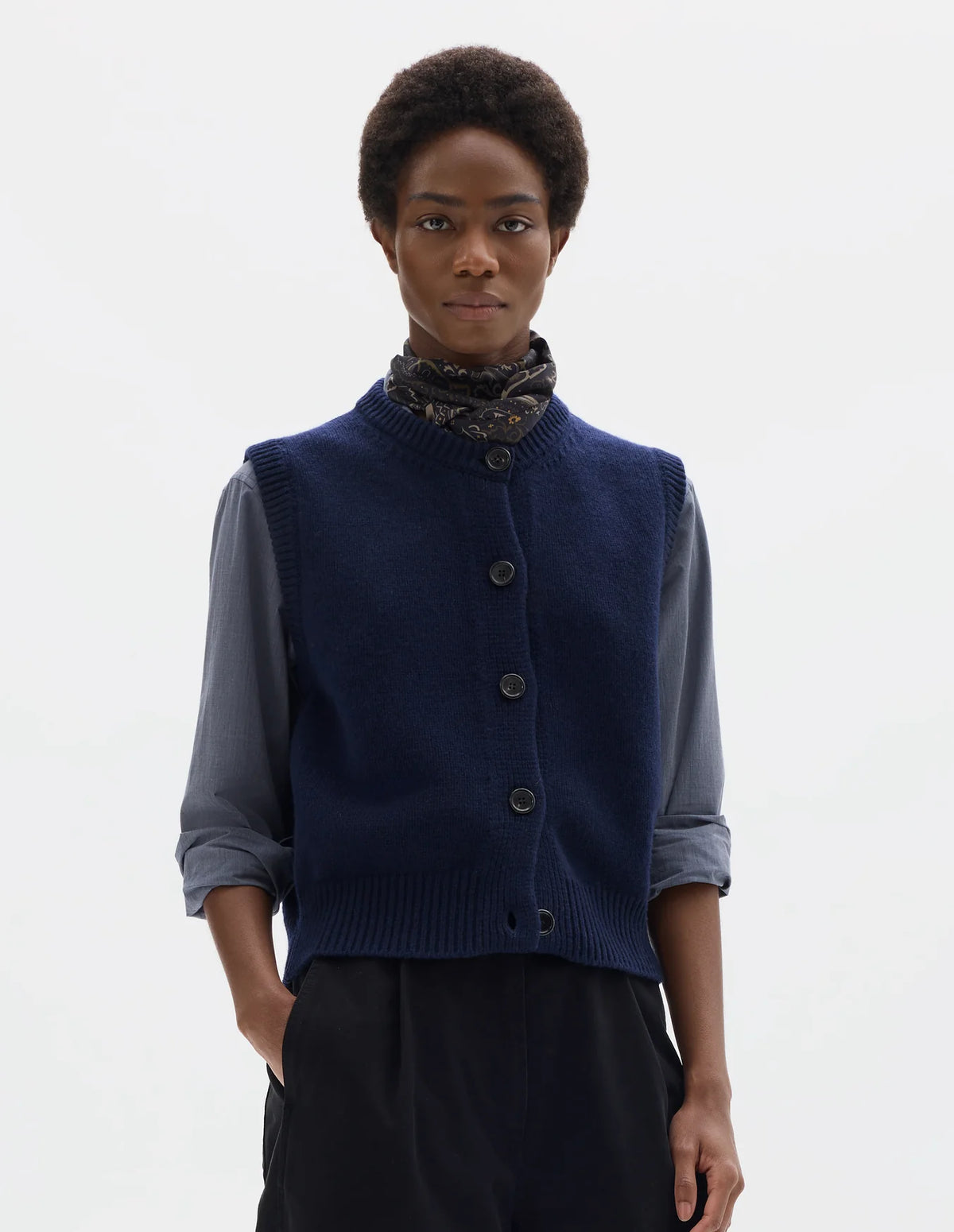 Paisley Scarf Silk - Indigo / Turmeric