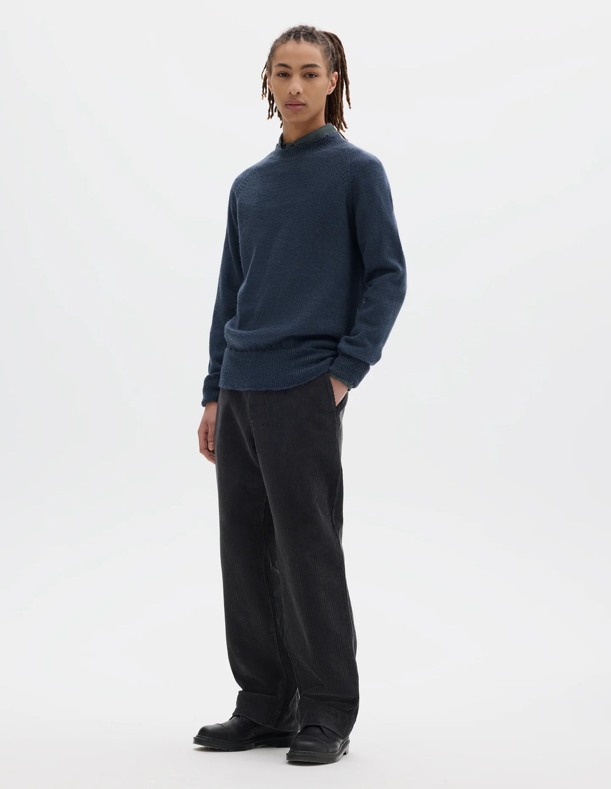 Crew Neck Jumper Virgin Wool - Uniform Blue
