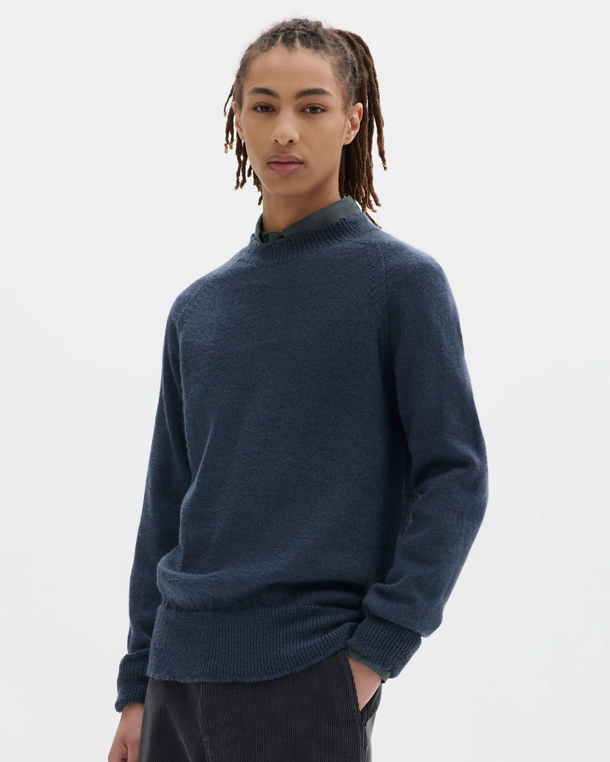 Crew Neck Jumper Virgin Wool - Uniform Blue
