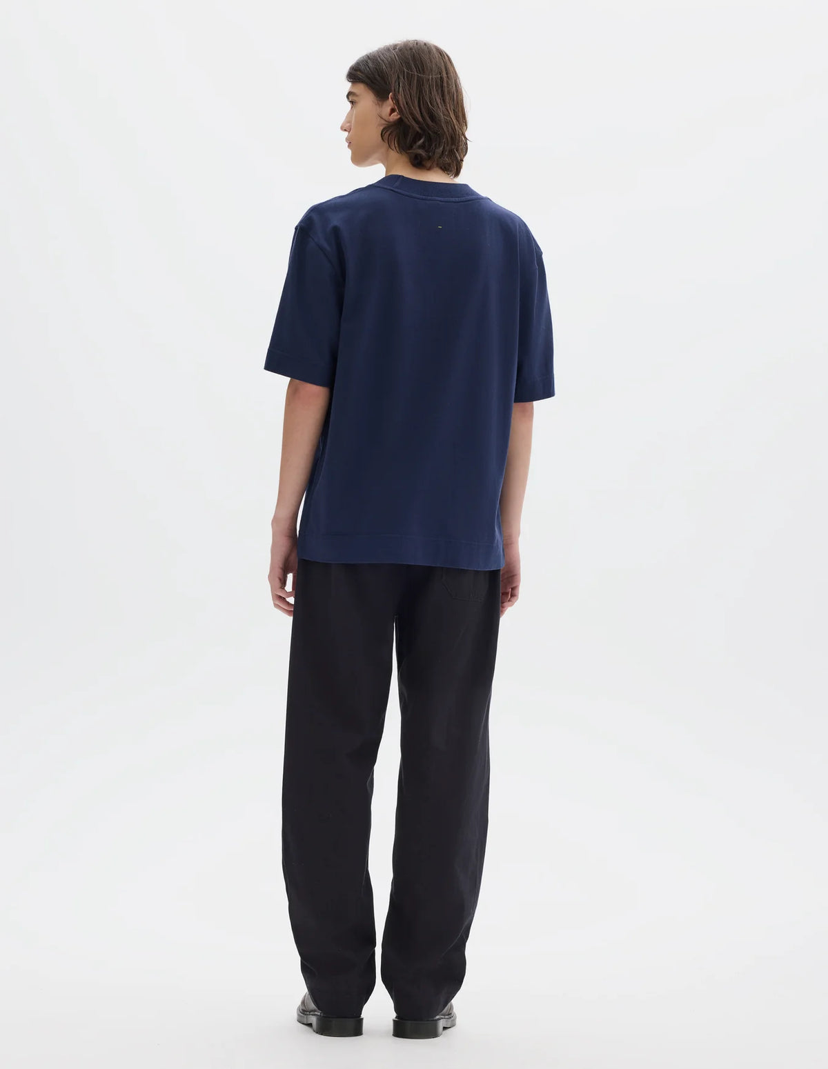 Flatlock Crew Neck Top Matte Jersey - Indigo