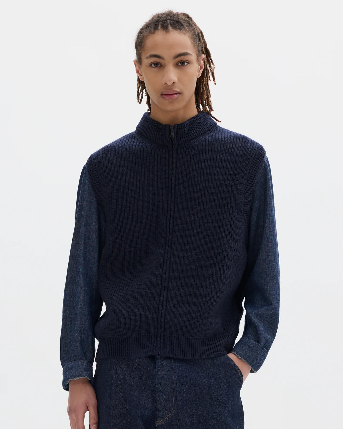 Zip Gilet Dry Merino - Navy