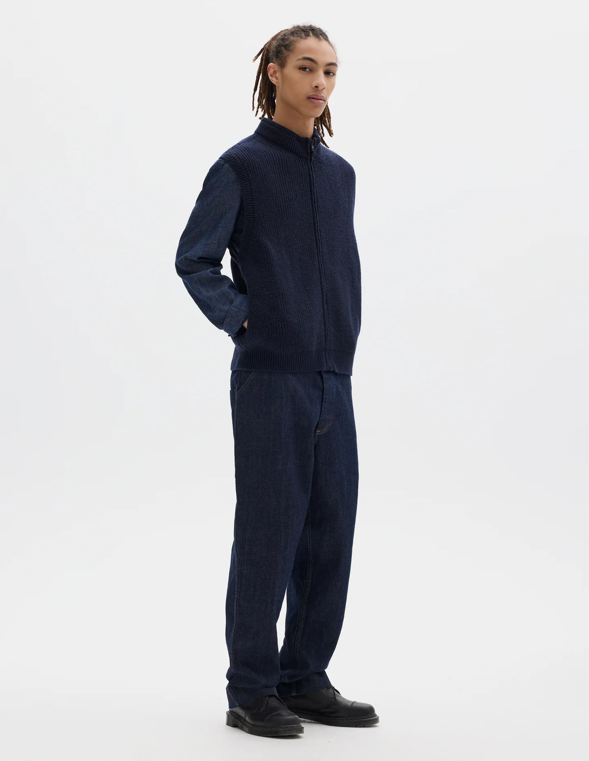 Zip Gilet Dry Merino - Navy