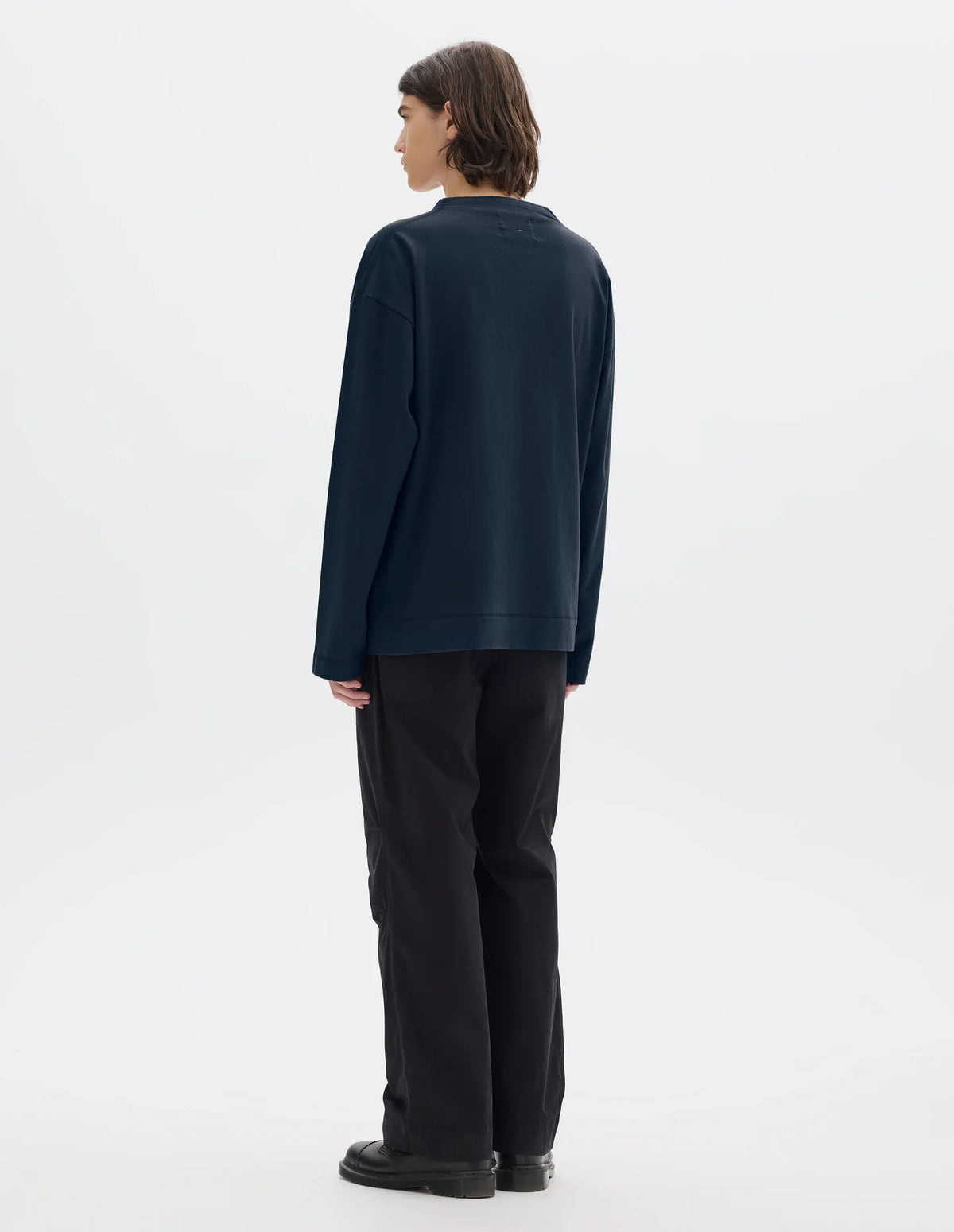 Smock Neck T Shirt Light Cotton Jersey - Ink