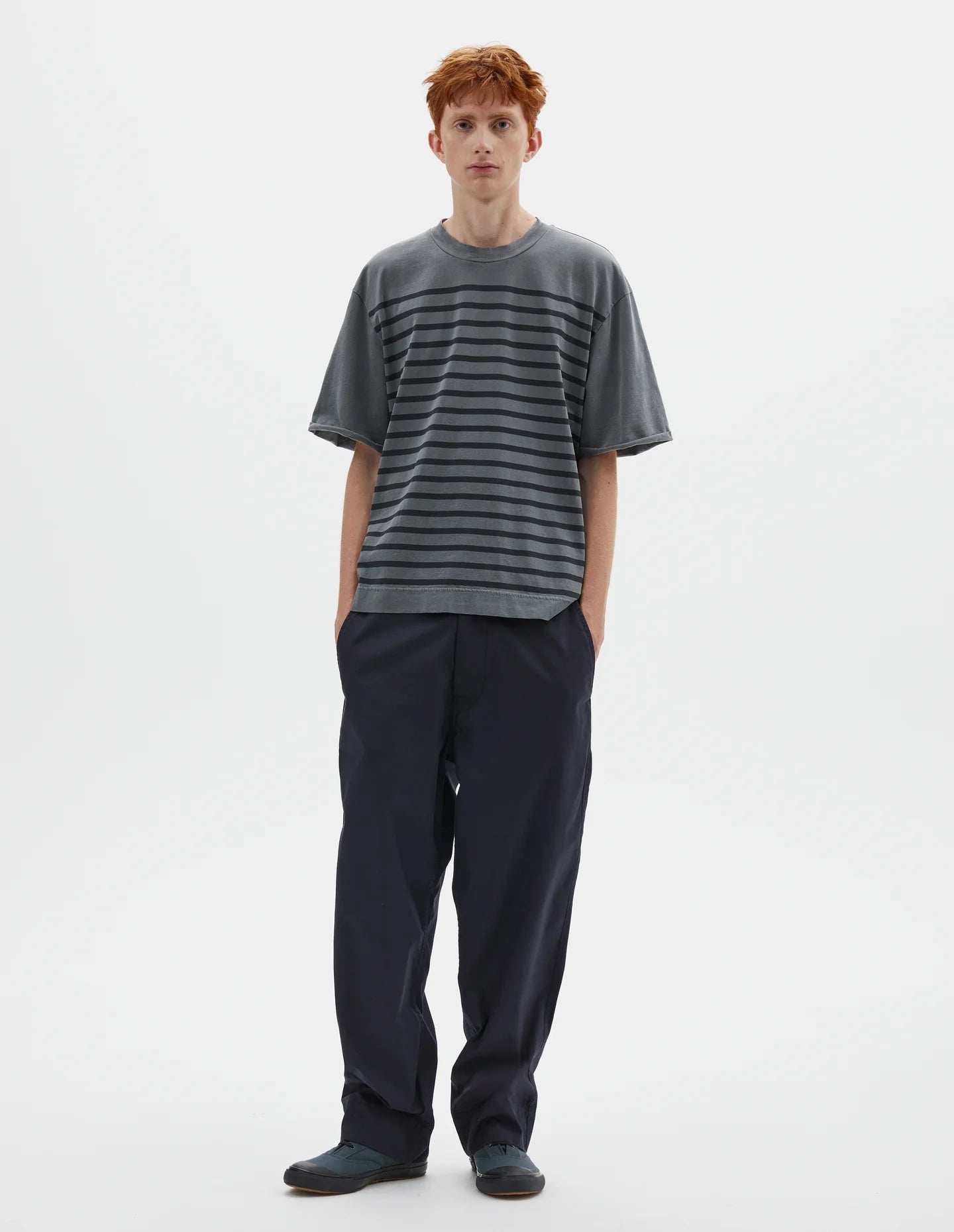 Overdye Stripe T Shirt Lightweight Dry Jersey - Carbon / Black