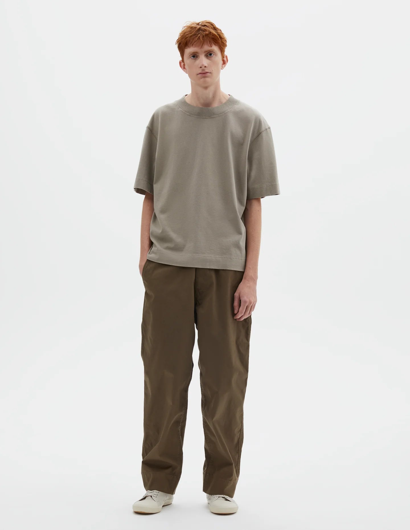 Flatlock Crew Matte Jersey - Taupe