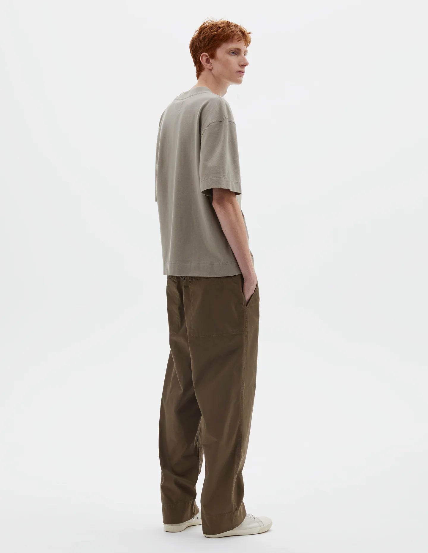Flatlock Crew Matte Jersey - Taupe