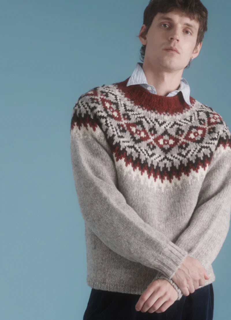 Fairisle Yoke Sweater - Wensleydale