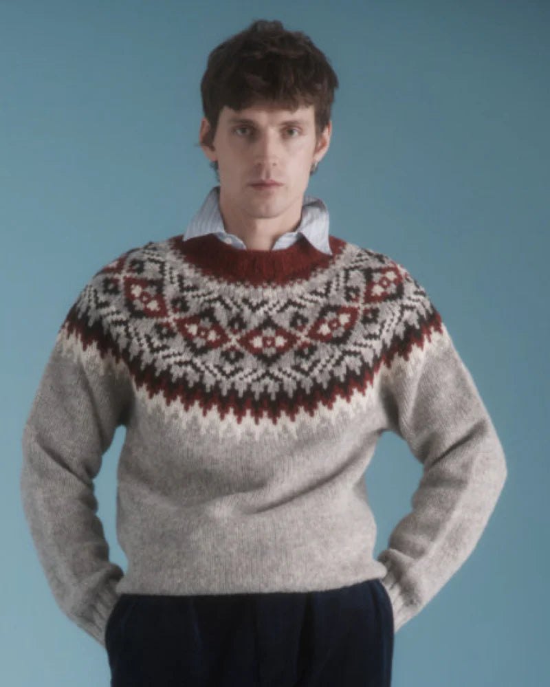 Fairisle Yoke Sweater - Wensleydale