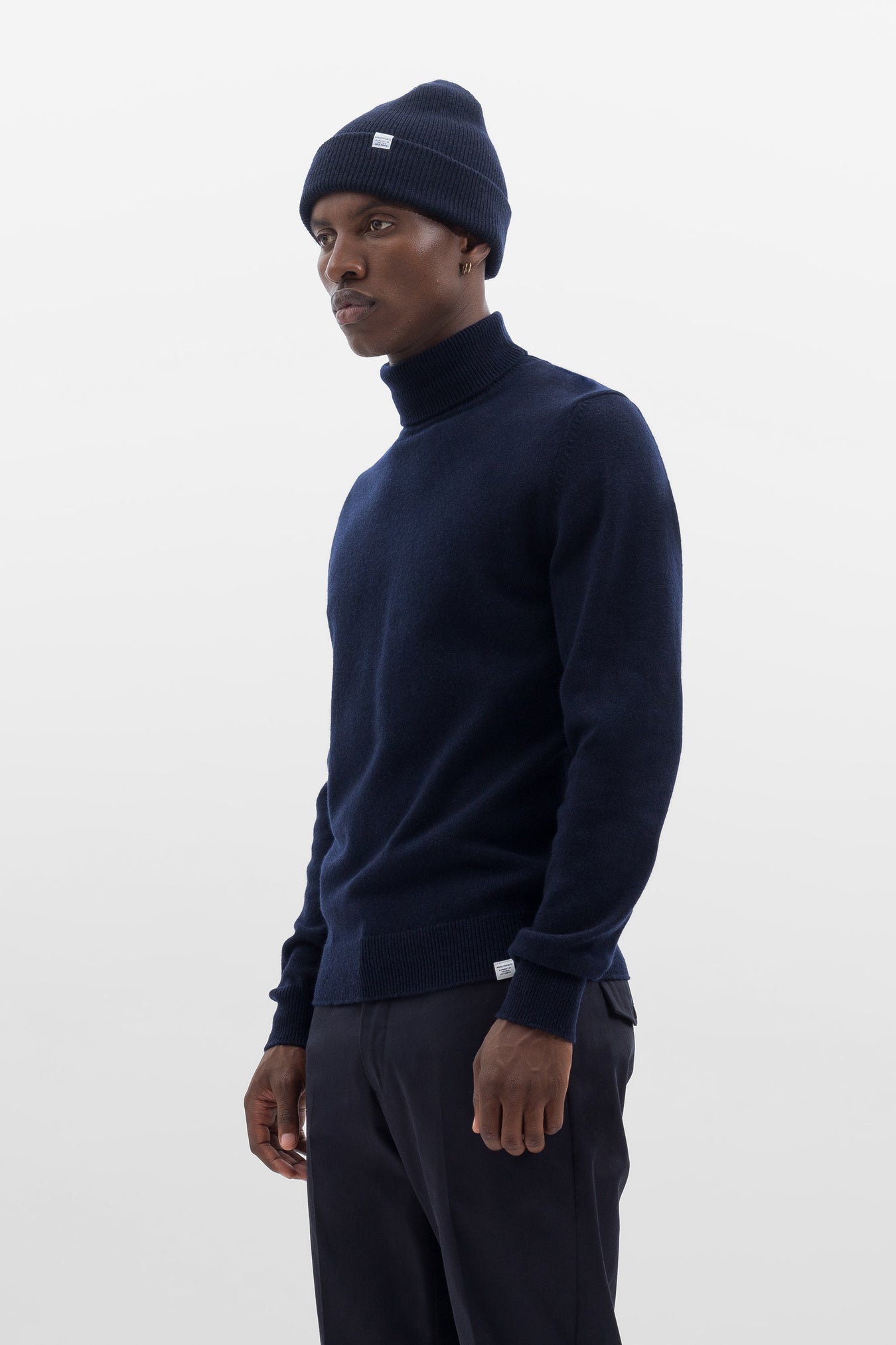 Merino Lambswool Beanie - Dark Navy