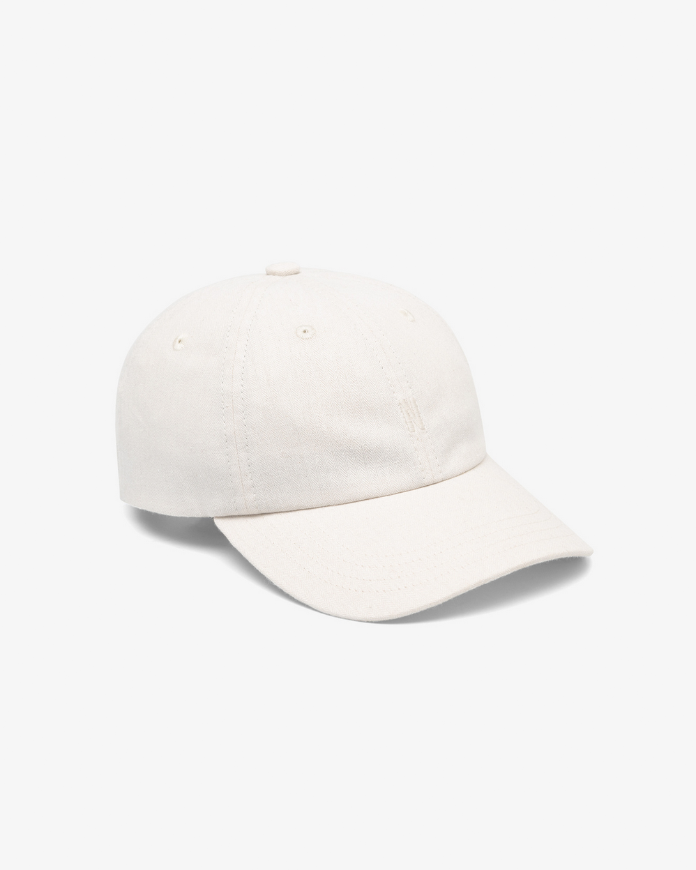 Mini Herringbone Twill 6-Panel Cap - Natural Ecru