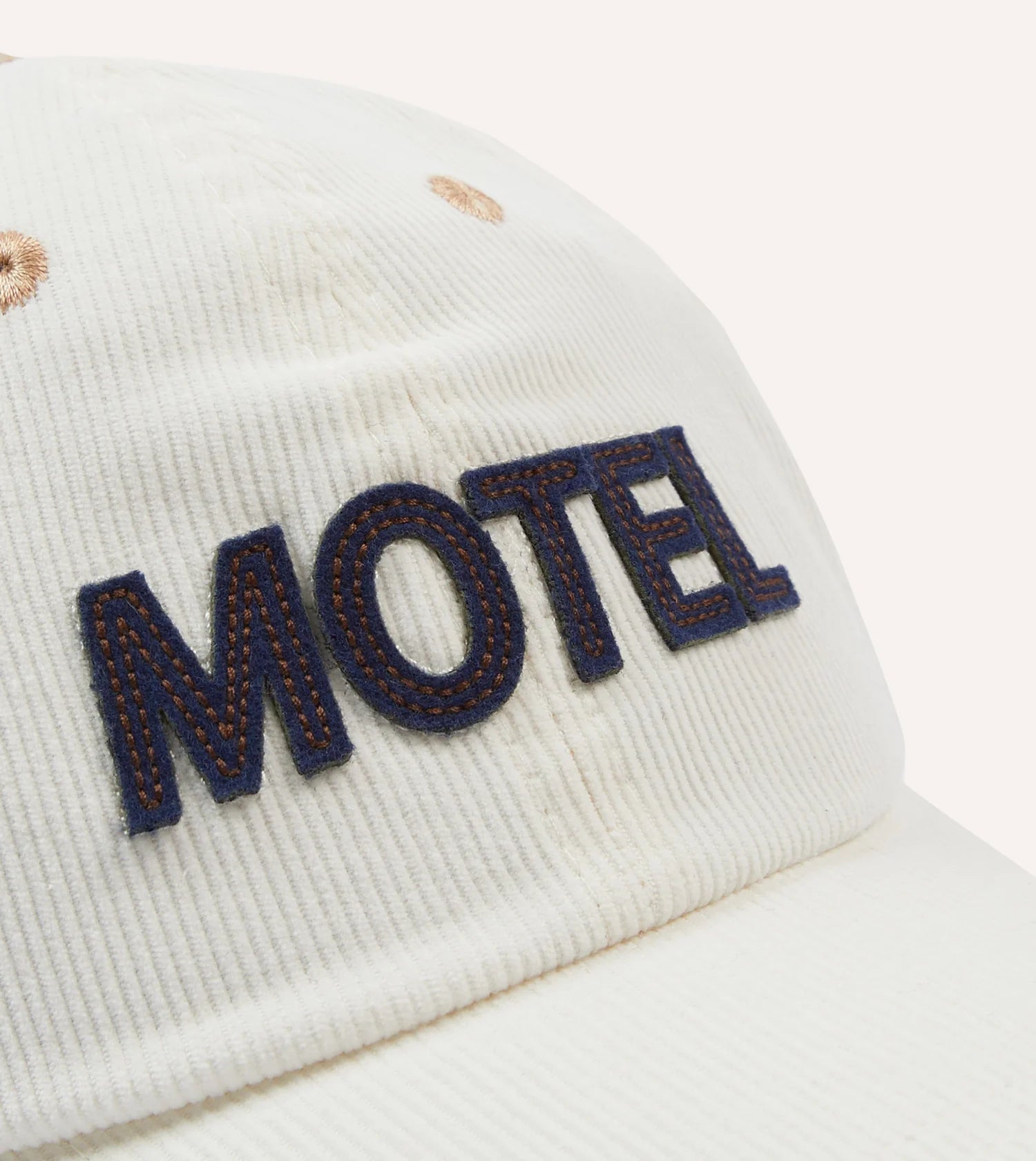 Motel Felt Applique Baseball Cap - Ecru