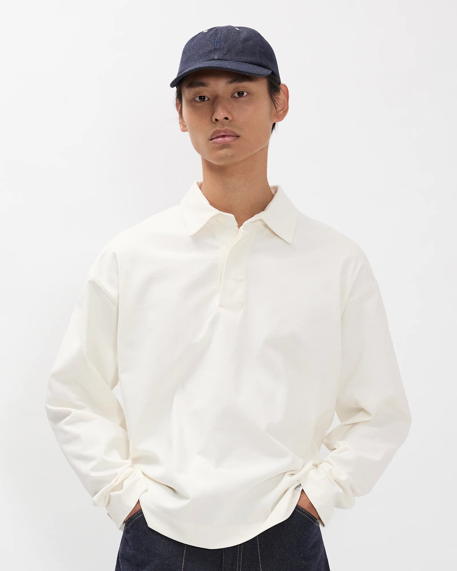 Isefjord Compact Cotton LS Polo - Ecru