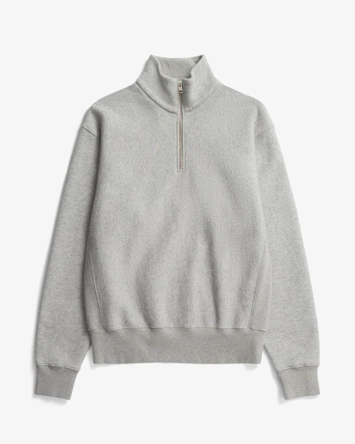 Flossli Relaxed Cotton Wool Half Zip Sweatshirt - Grey Melange