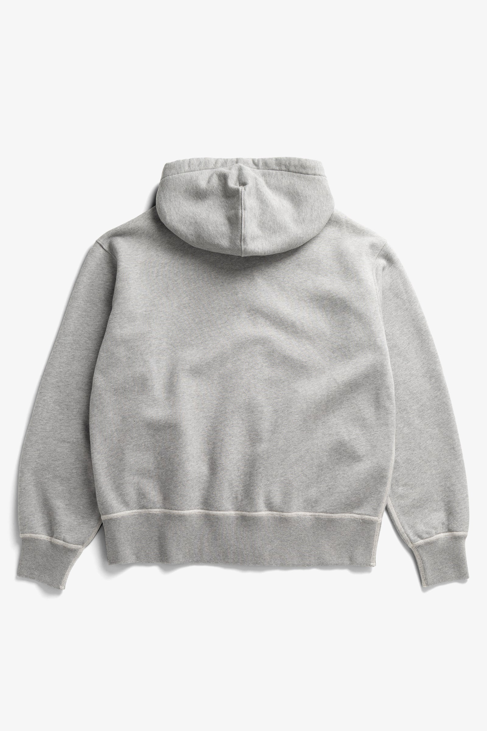 Keldur Brushed Diagonal Cotton Fleece Zip Hoodie - Grey Melange