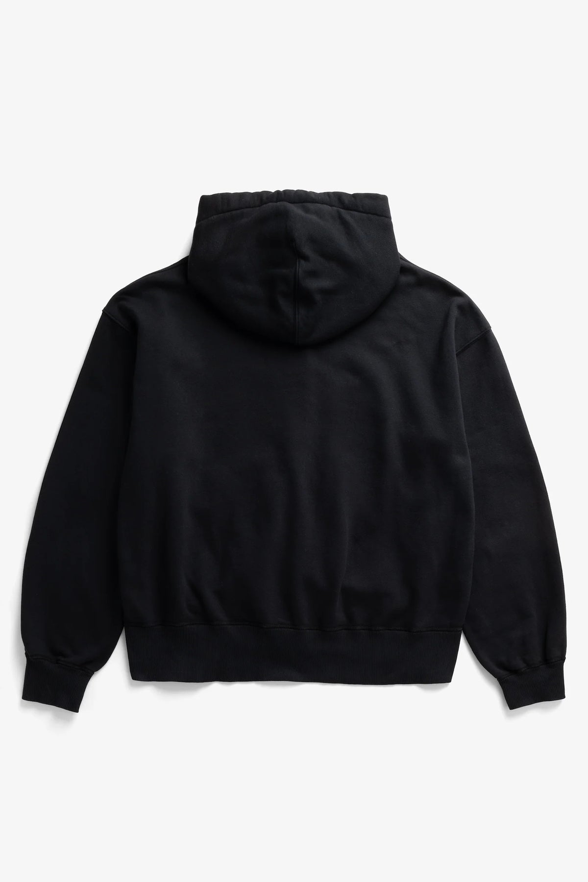 Keldur Brushed Diagonal Cotton Fleece Zip Hoodie - Black