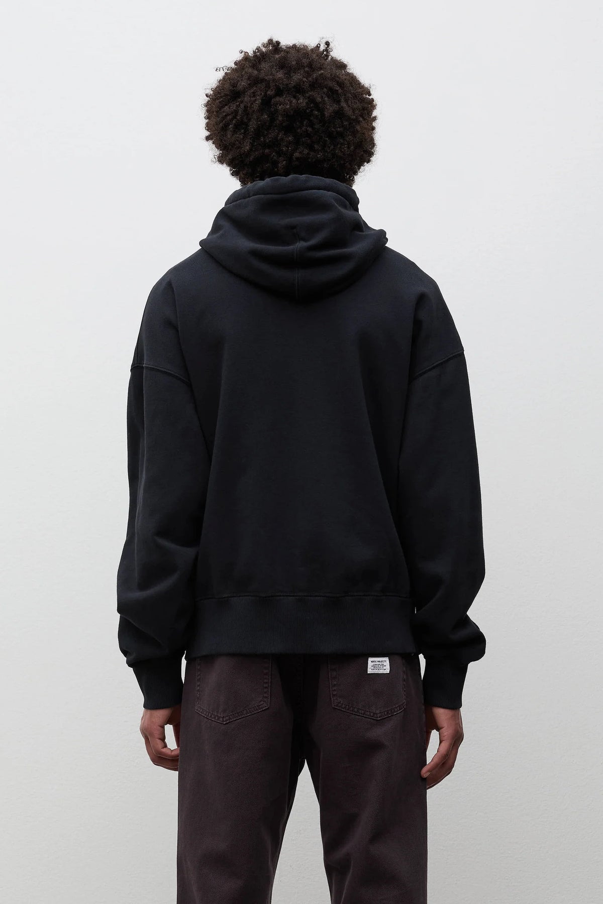 Keldur Brushed Diagonal Cotton Fleece Zip Hoodie - Black