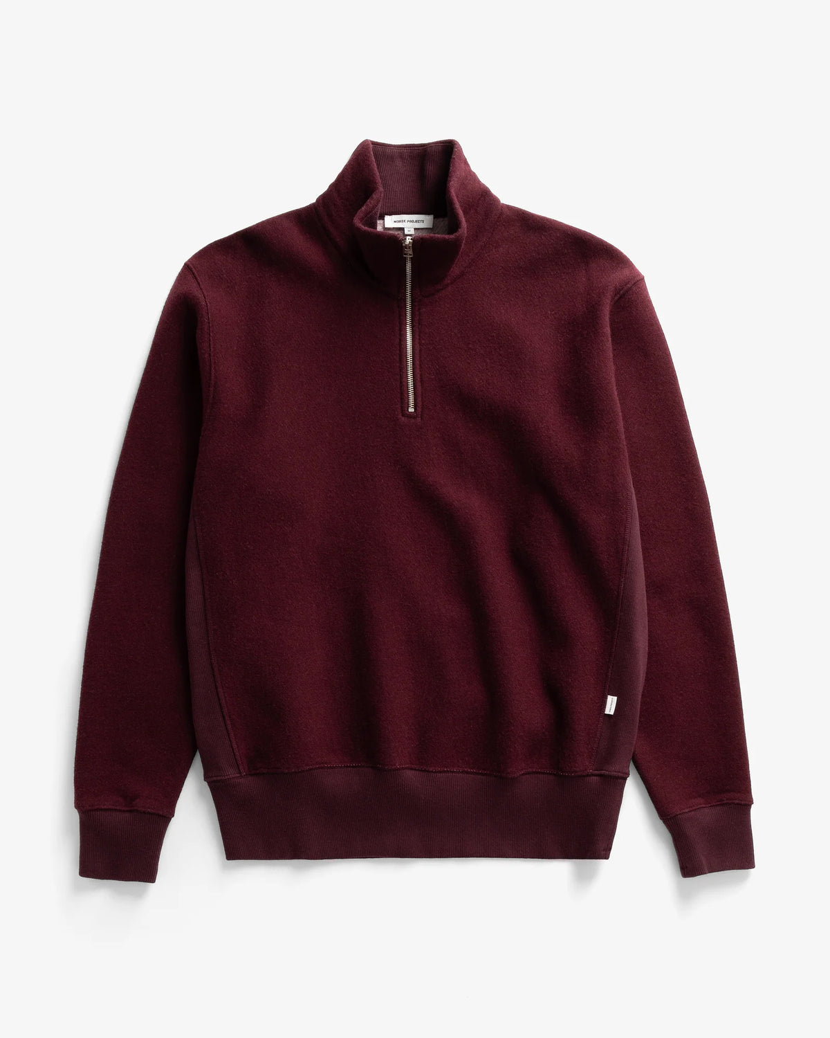Flossli Relaxed Cotton Wool Half Zip Sweatshirt - Mahogany