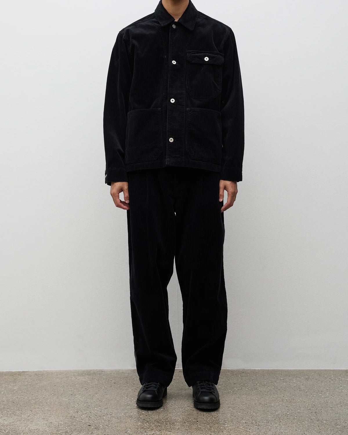 Volda Pleated Wide Wale Corduroy Trouser - Dark Navy