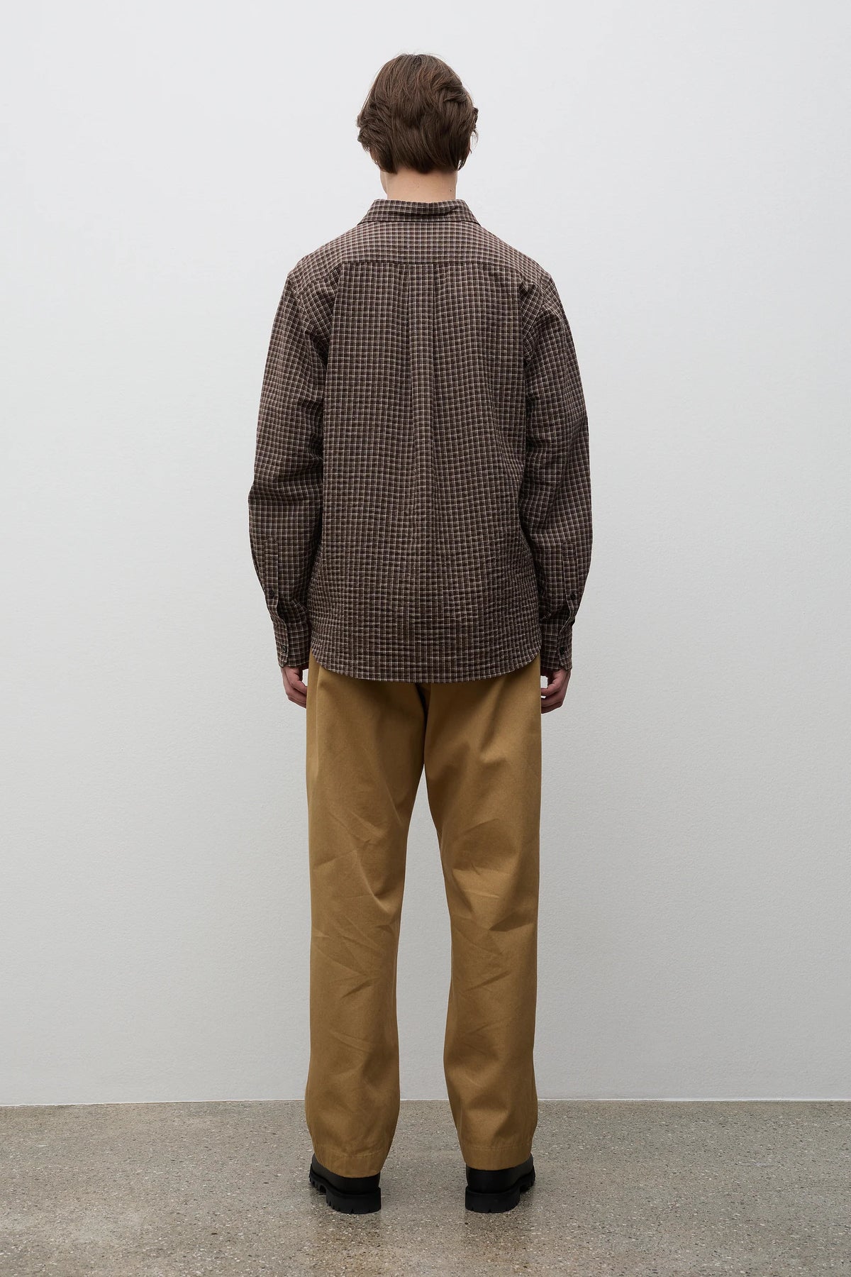 Volda Pleated Cotton Twill - Mid Khaki