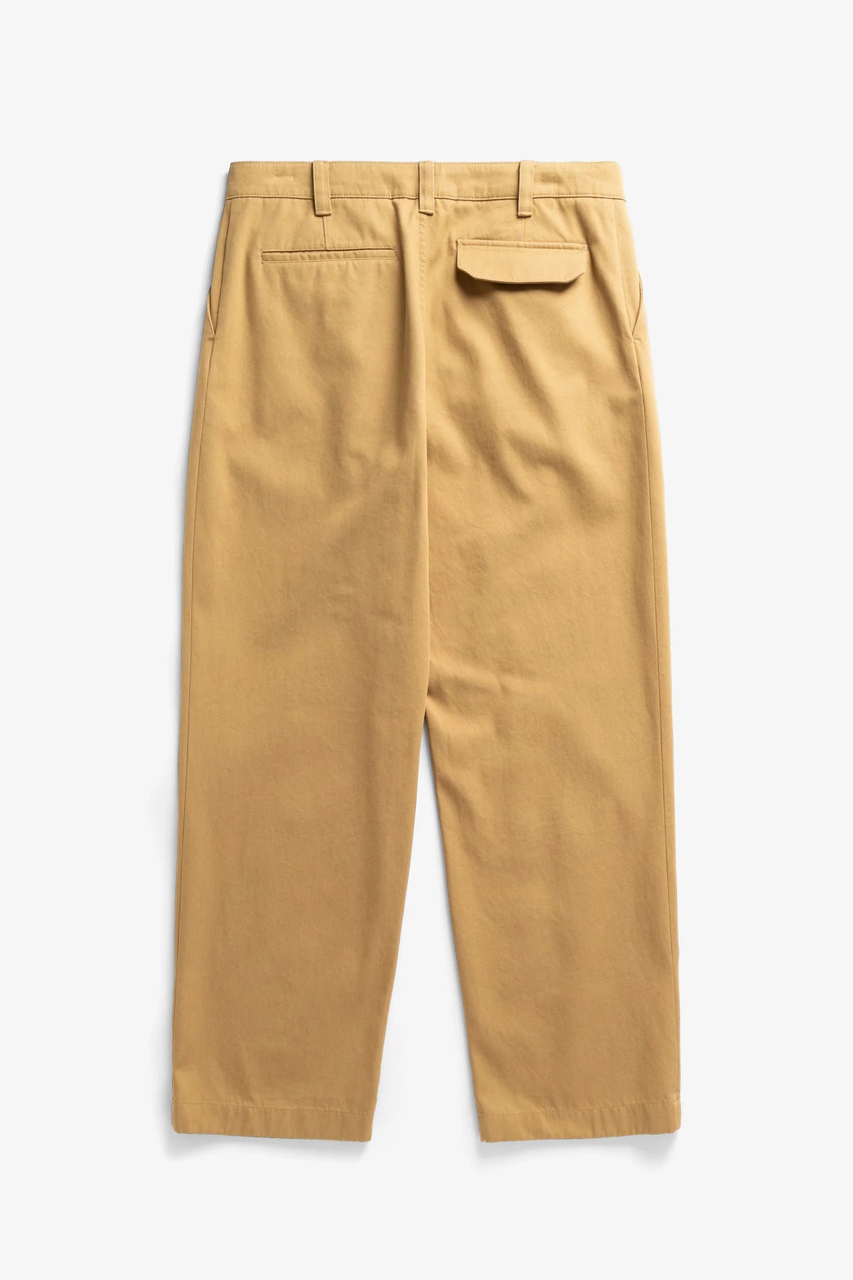 Volda Pleated Cotton Twill - Mid Khaki