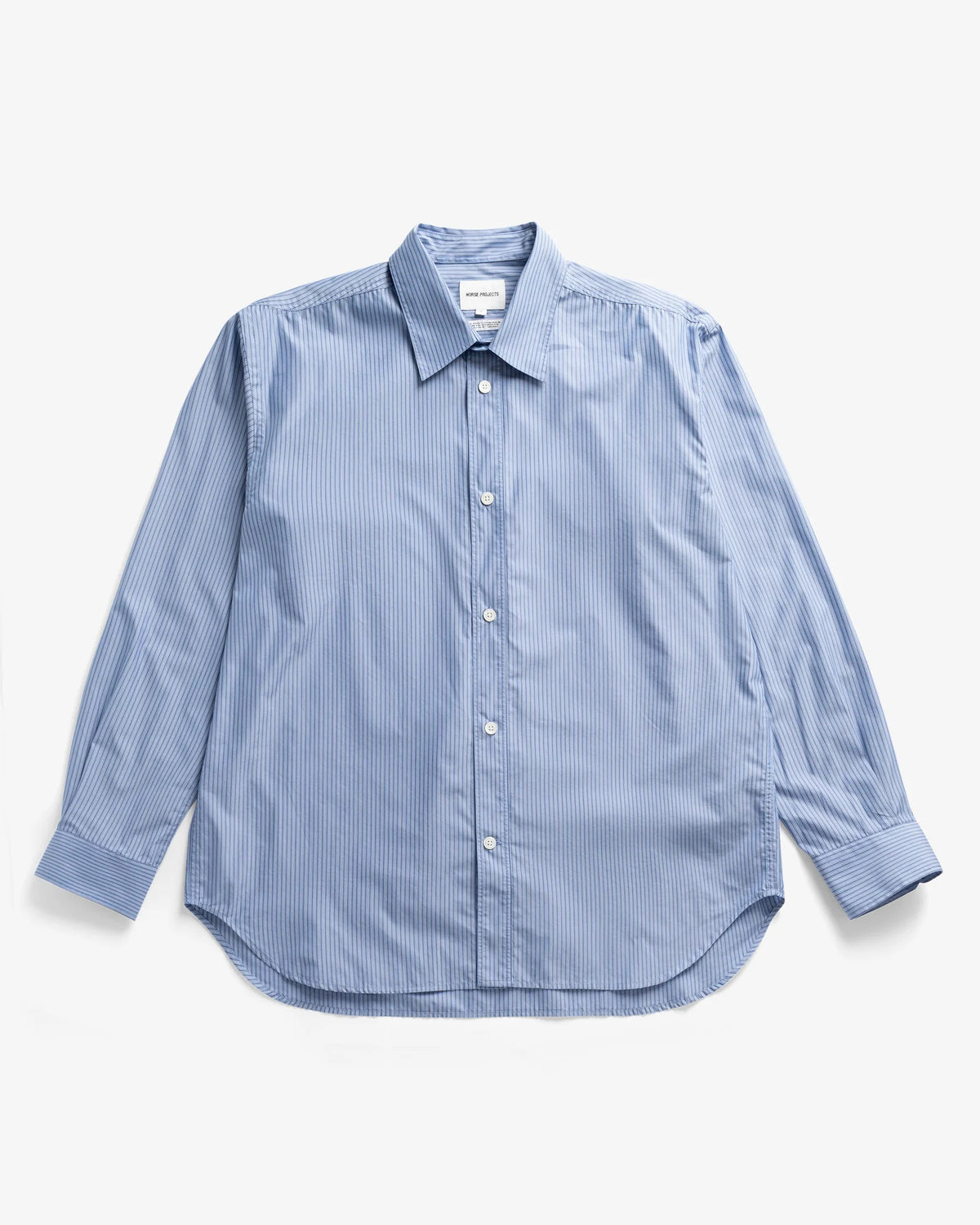 Espevik Fine Cotton Poplin Oversize Shirt - Cerulean