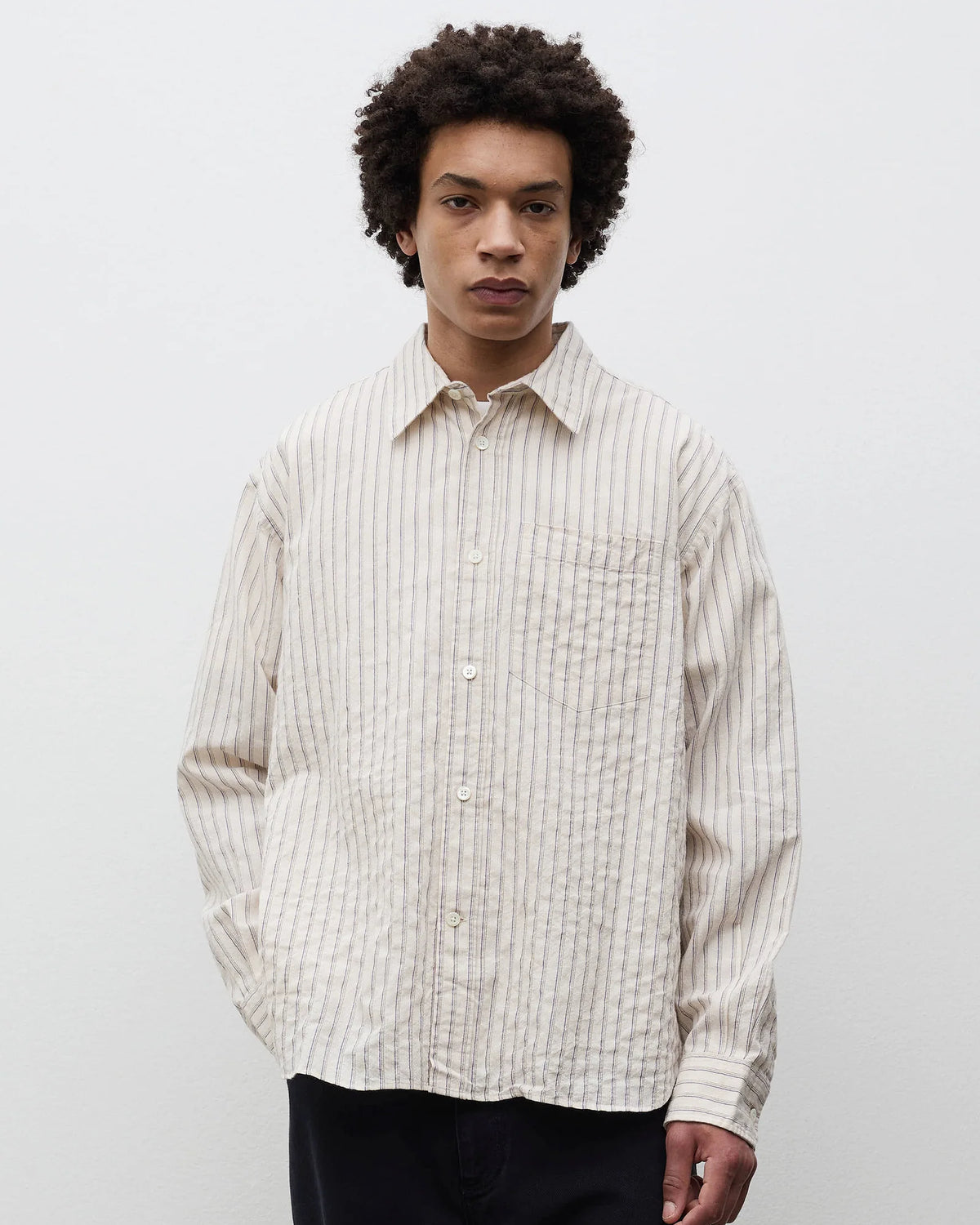 Falster Stripe Oversized Shirt - Natural Ecru