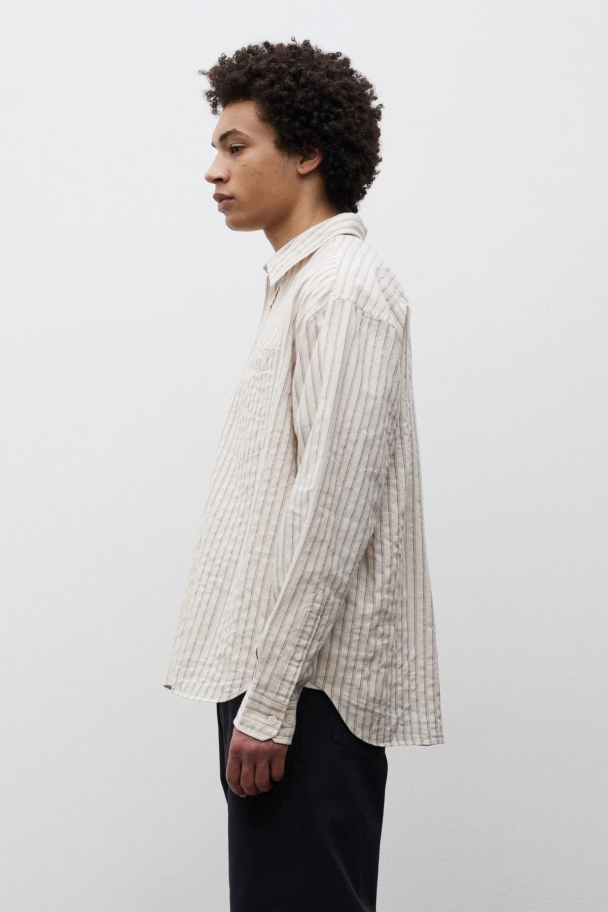 Falster Stripe Oversized Shirt - Natural Ecru