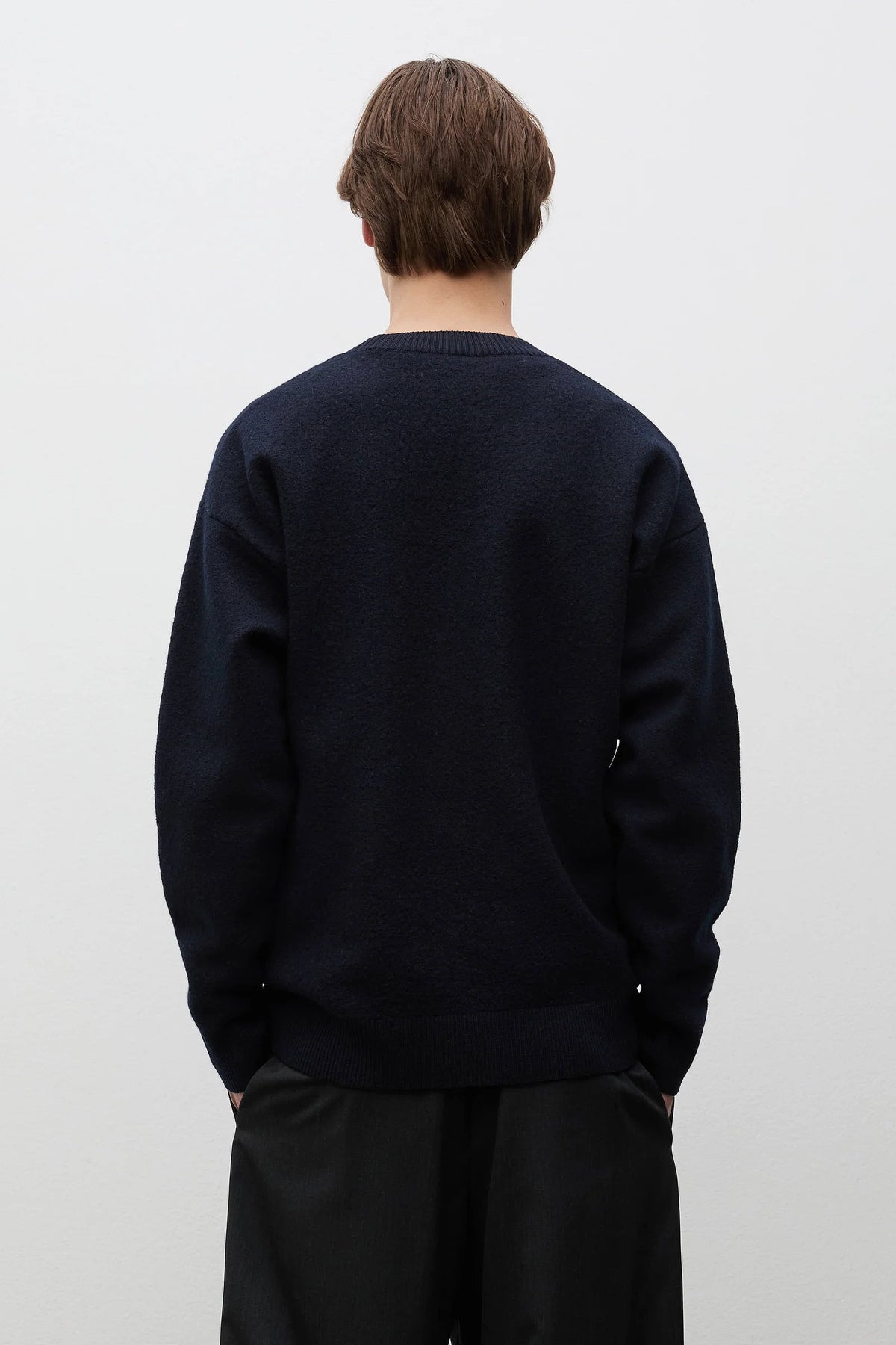 Kragholm Boiled Wool Crewneck - Dark Navy