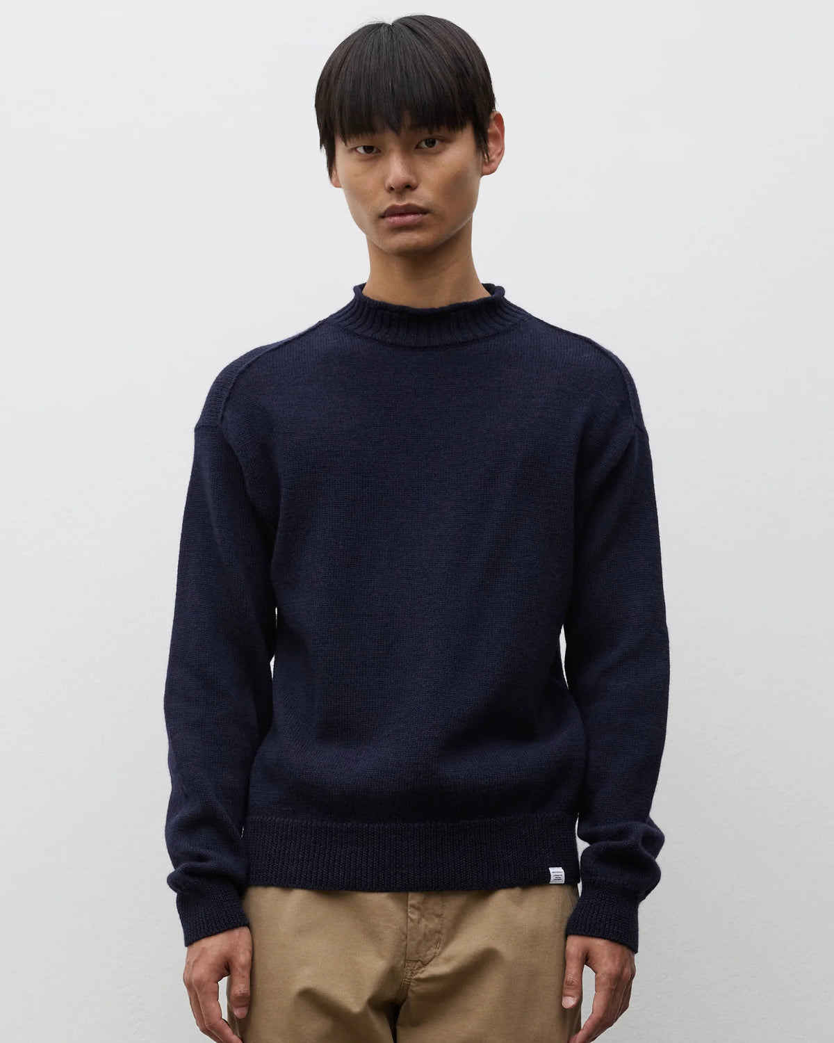 Sagvatnet Wool Roll Neck Sweater - Dark Navy