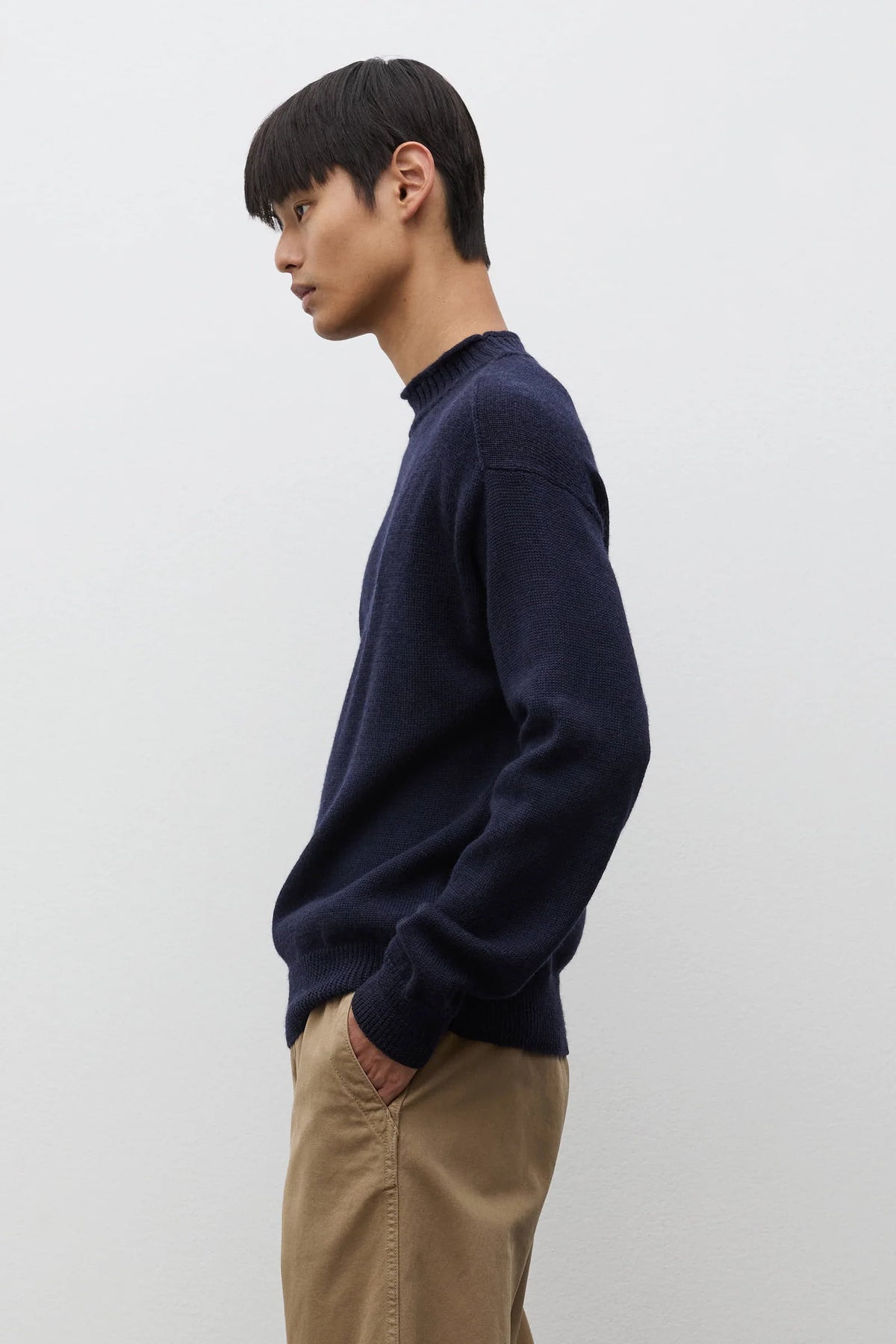 Sagvatnet Wool Roll Neck Sweater - Dark Navy