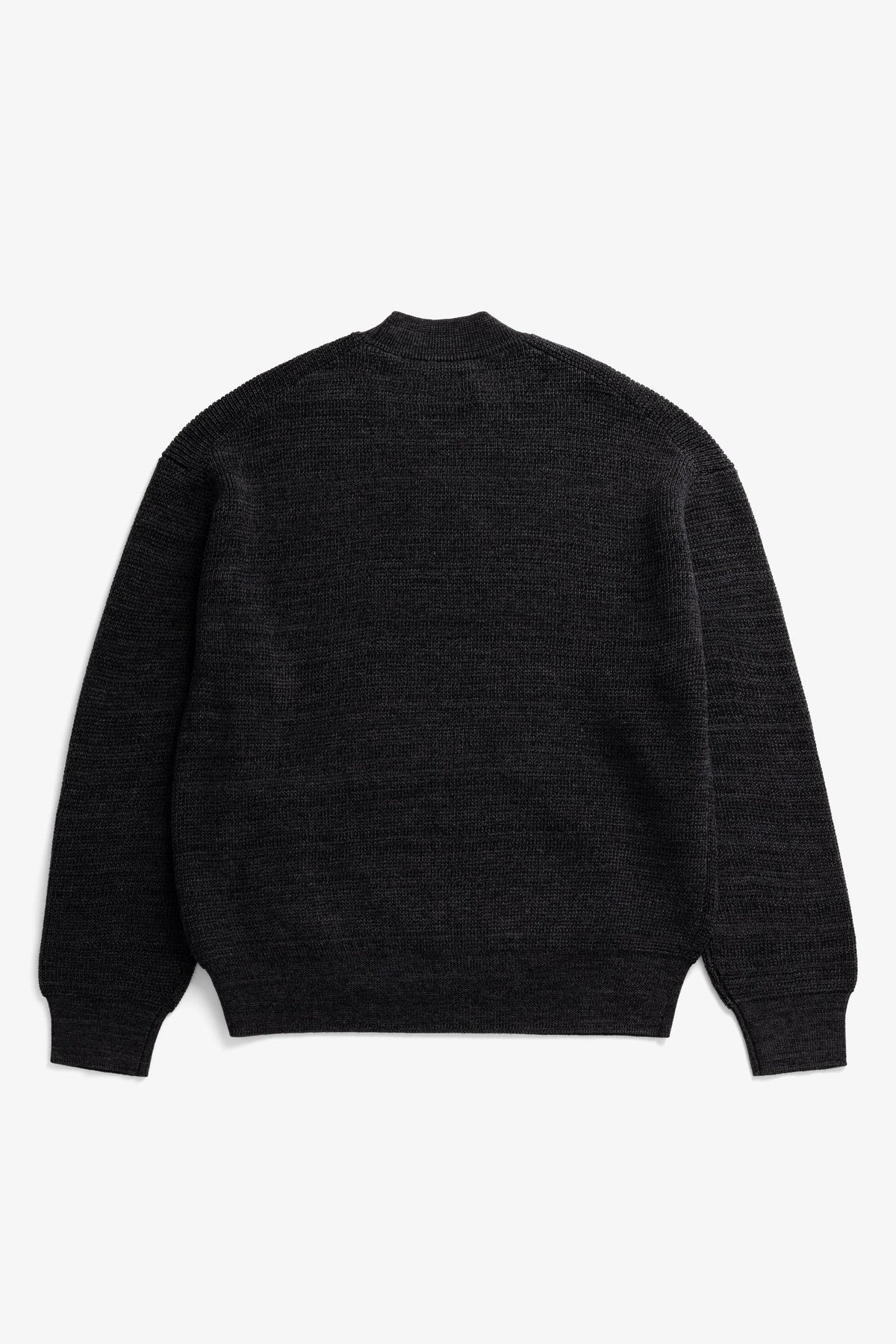 Hirtshals Tech Merino Waffle Crewneck - Charcoal Melange