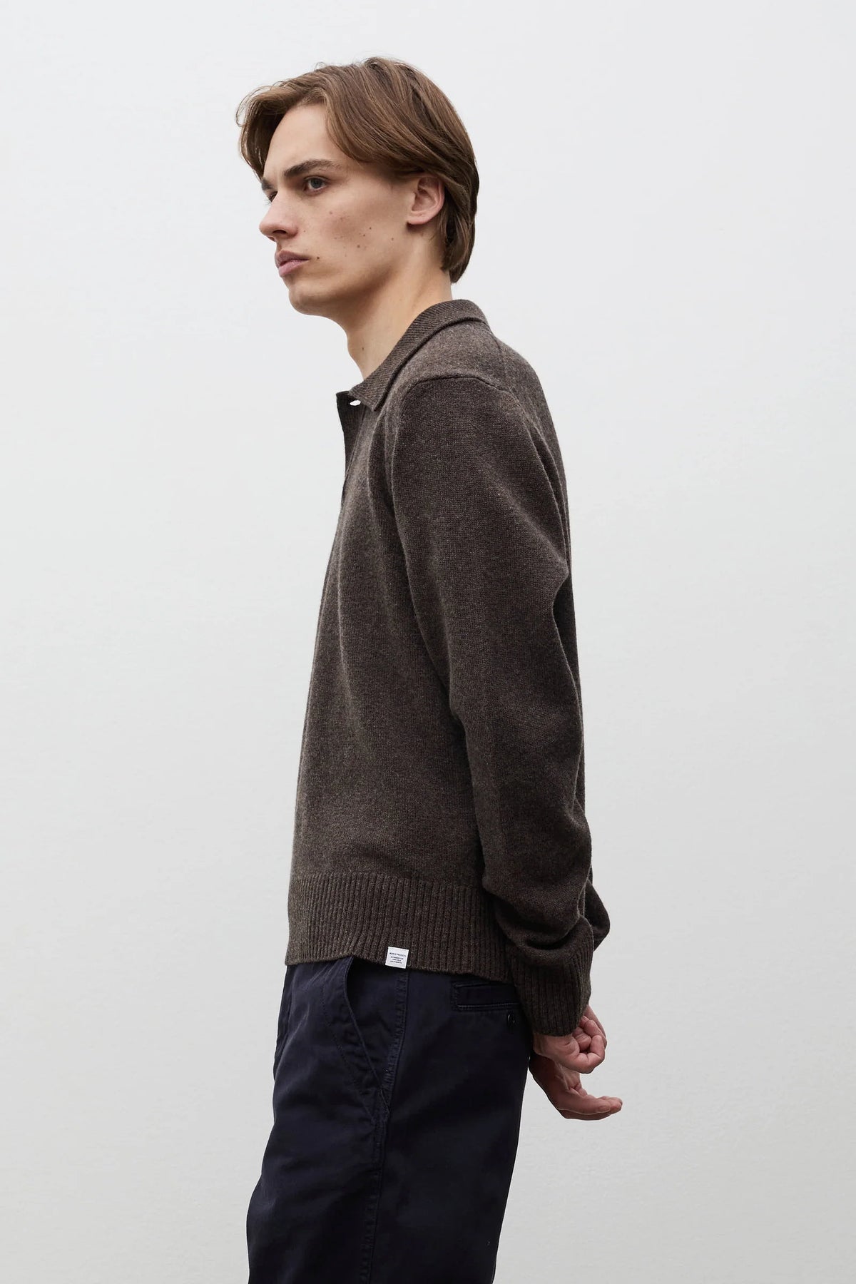 Anholt Lambswool Polo - Heathland Brown