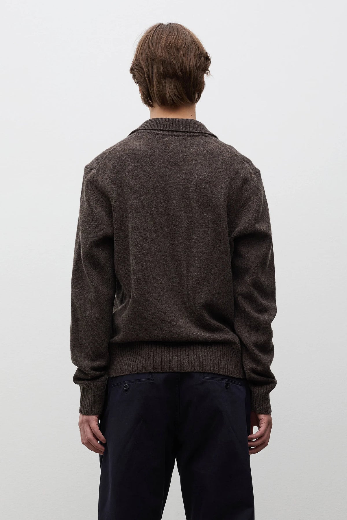 Anholt Lambswool Polo - Heathland Brown