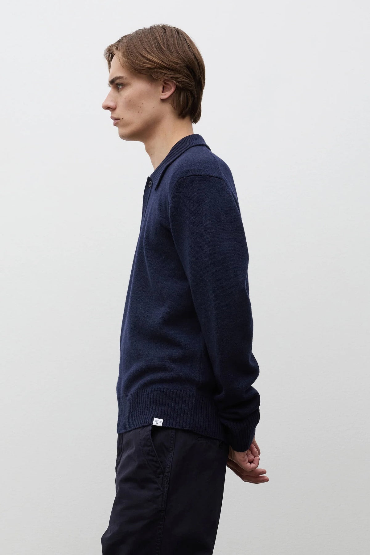 Anholt Lambswool Polo - Dark Navy