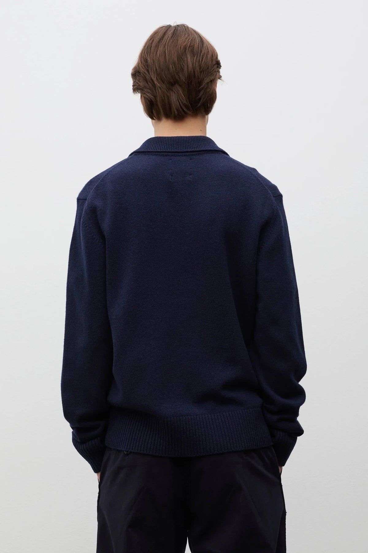 Anholt Lambswool Polo - Dark Navy