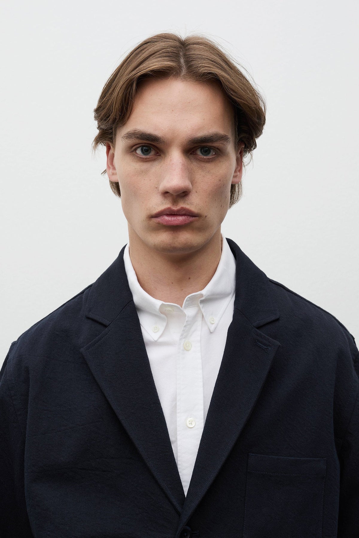 Dyvig Cotton Wool Twill Sports Blazer - Dark Navy